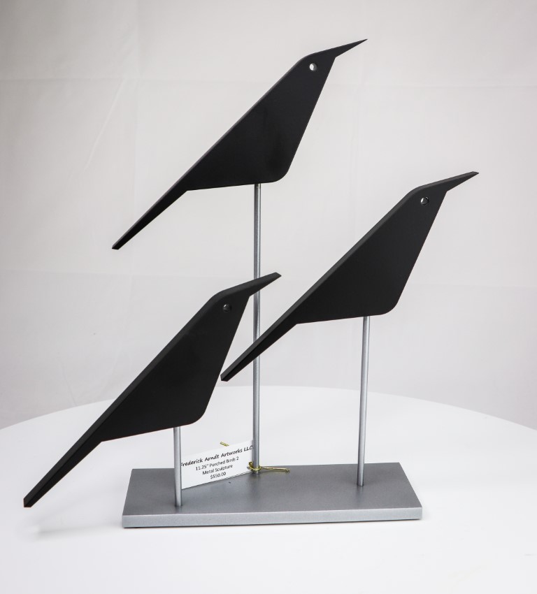 (image for) 11.25" Perched Birds 2 Metal Sculpture